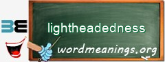 WordMeaning blackboard for lightheadedness